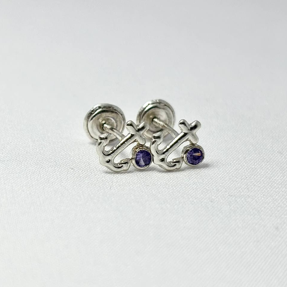 Aretes en Plata Ancla Mística