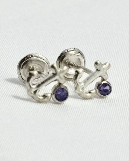 Aretes en Plata Ancla Mística