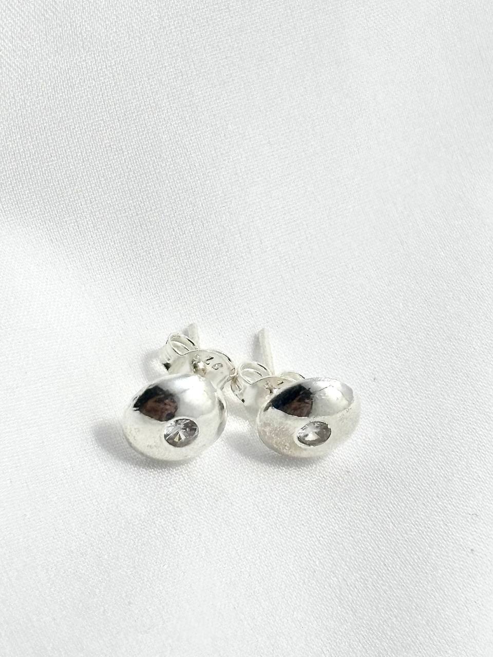 Aretes Esfera Brillante en plata 925