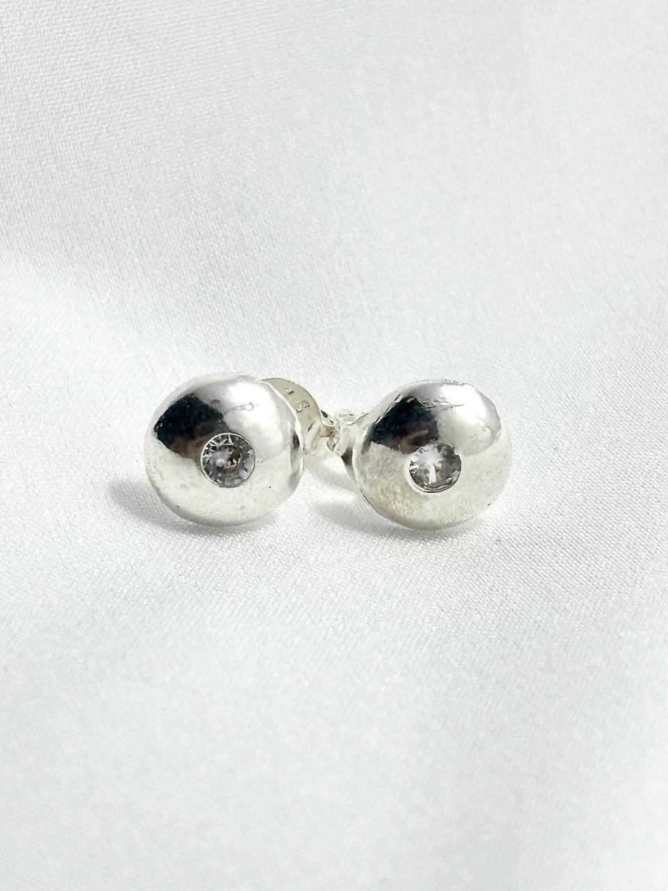 Aretes Esfera Brillante en plata 925
