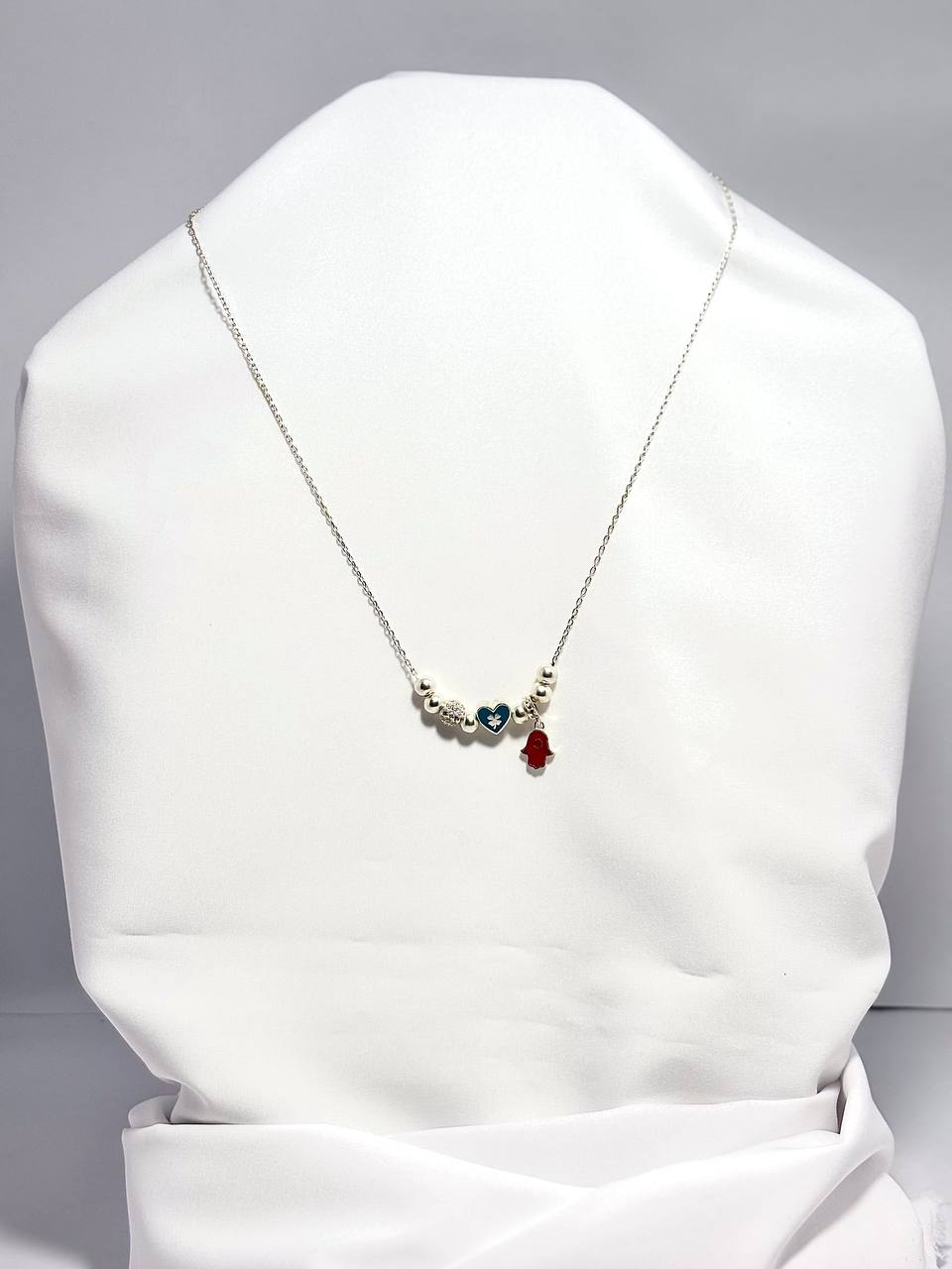 Cadena Corazón & Fátima en Plata