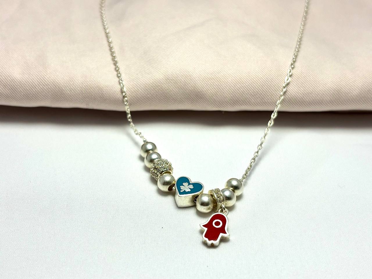 Cadena Corazón & Fátima en Plata