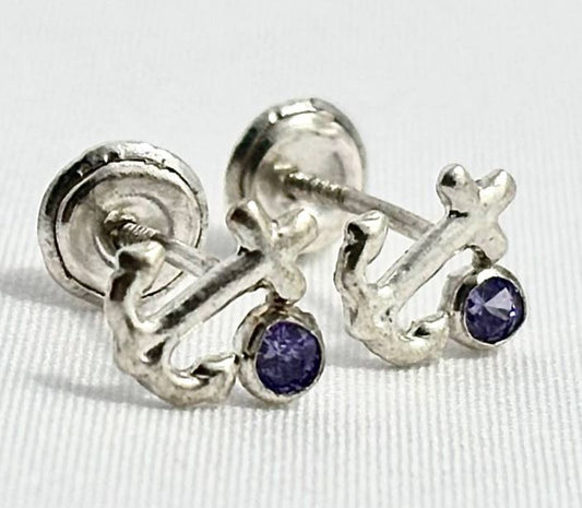Aretes  en Plata Ancla Mística