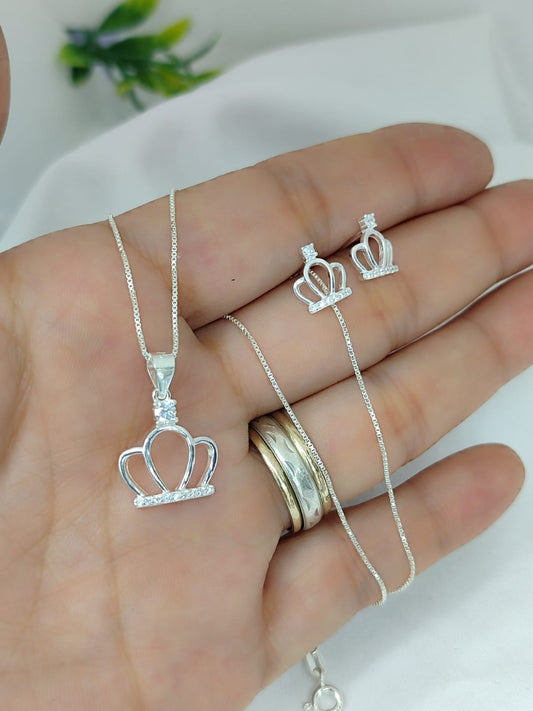 Set de cadena y aretes Amor Real