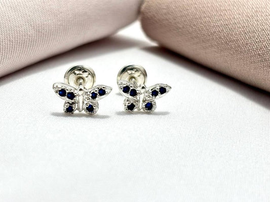 Aretes de Mariposa en Plata 925